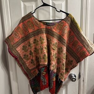 Reversible High Low Floral Kantha Top